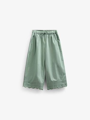 Popelinehose mit Muschelkante - Kids - Dusty Green | 101049 Joy