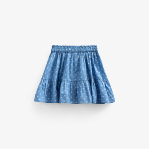 Bedruckter Popeline-Rock - Tween - Dusty Blue | 101085 Camilla
