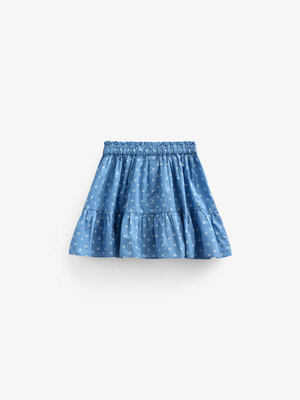 Bedruckter Popeline-Rock - Tween - Dusty Blue | 101085 Camilla