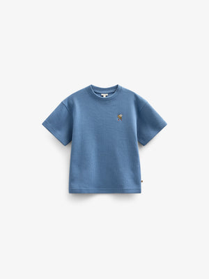 Waffel T-Shirt - Kids - Dusty Blue | 101150 Evan