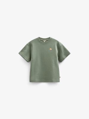 Waffel T-Shirt - Kids - Dusty Green | 101155 Evan