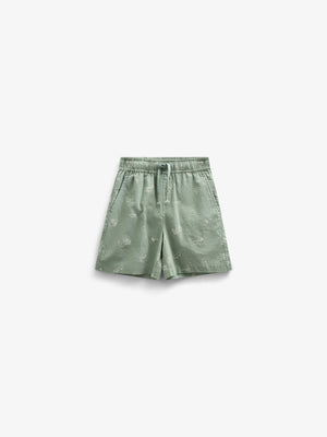 Bedruckte Leinenmix Shorts - Tween - Dusty Green | 101170 William