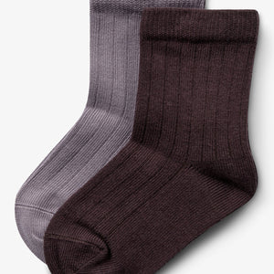 Socken 2er-Pack - Little - Dusty Purple/Dark Purple