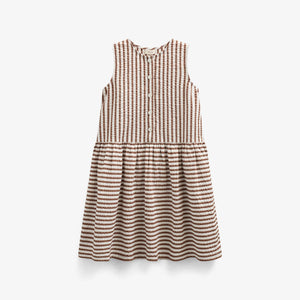 Gestreiftes Seersucker-Kleid - Tween - Brown | 101196 Nadia
