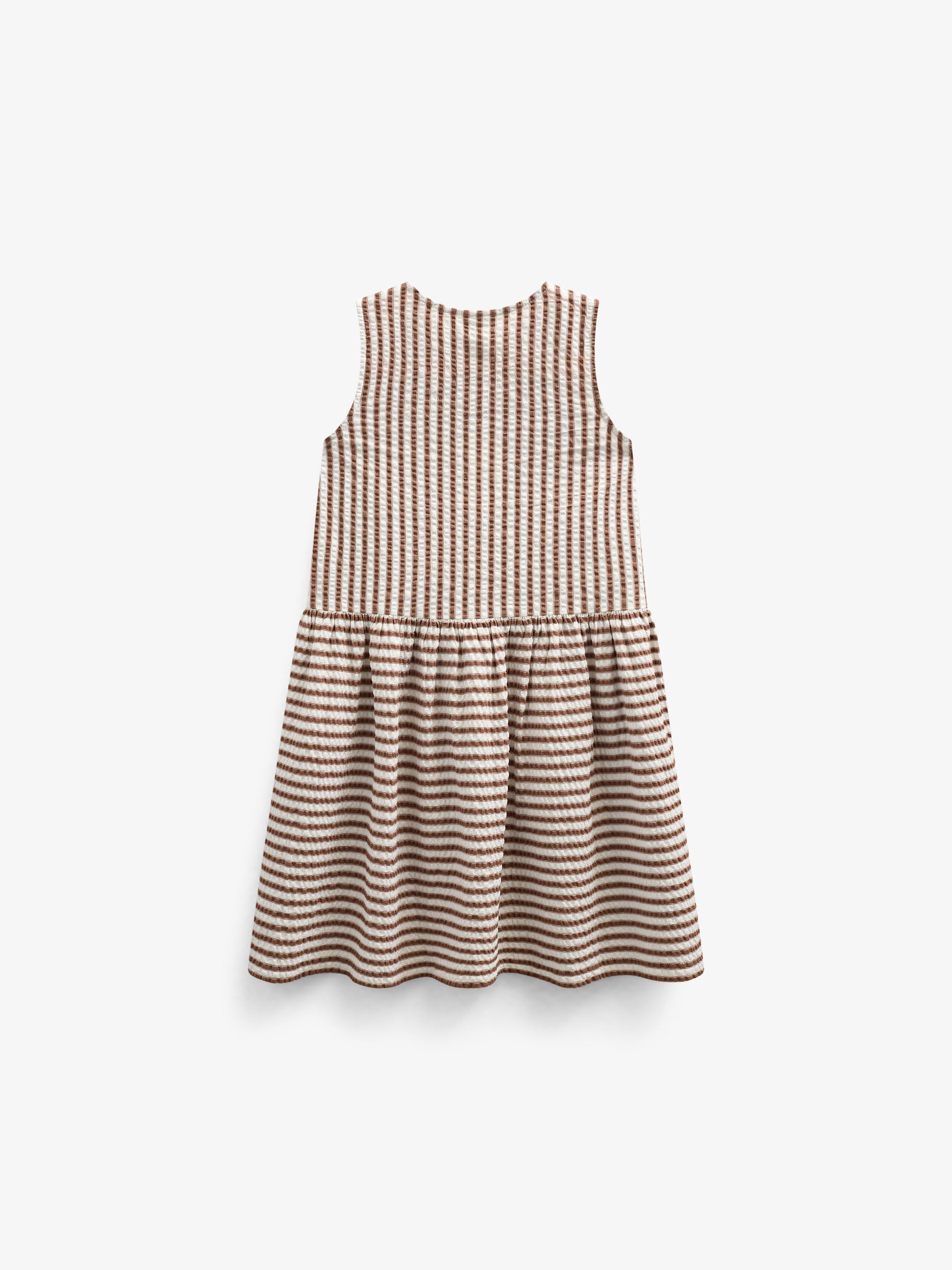 Gestreiftes Seersucker-Kleid - Tween - Brown | 101196 Nadia
