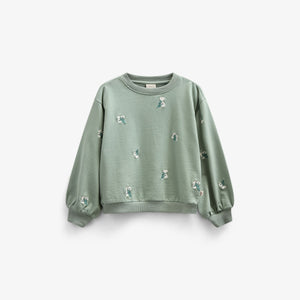 Besticktes Crewneck Sweatshirt - Kids - Dusty Green | 101211 Kimber
