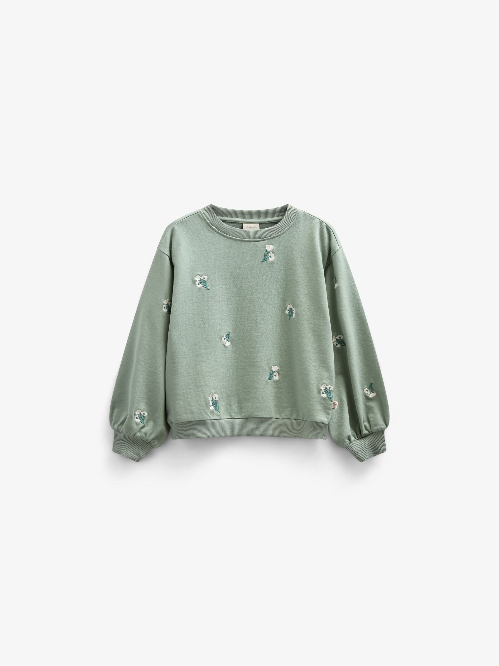 Besticktes Crewneck Sweatshirt - Tween - Dusty Green | 101212 Kimber