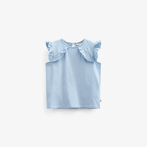 Jersey-Top mit Rüsche - Kids - Powder Blue | 101267 Selma