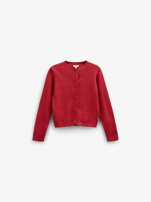 Baumwoll-Strickjacke - Tween - Cherry Red | 101270 Katie
