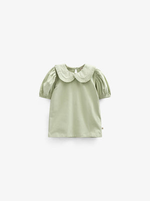 Jerseybluse mit Kragen - Kids - Powder Green | 101279 Nini