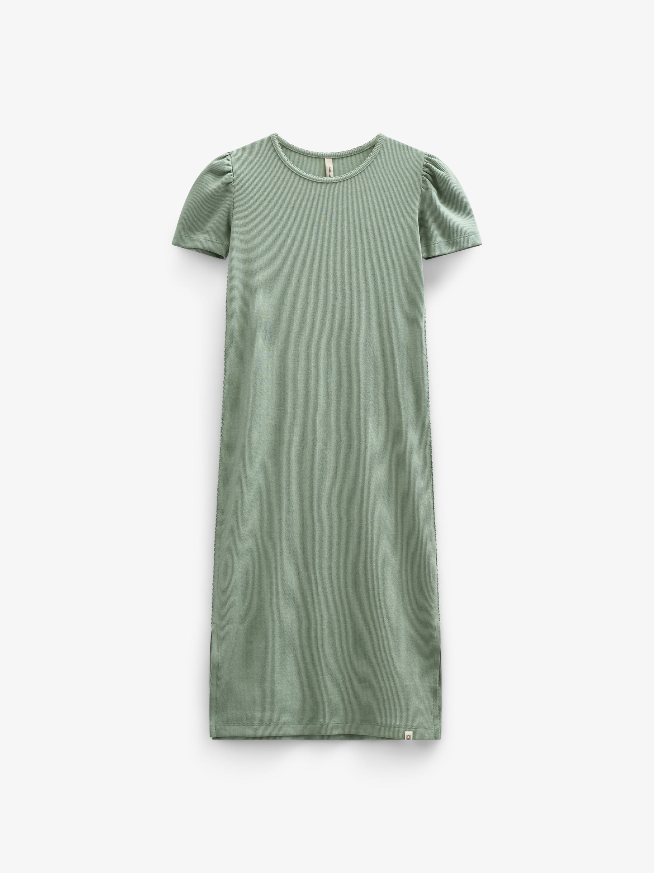 Modal-Ripp Lang T-Shirt Kleid - Tween - Dusty Green | 101295 Lottie