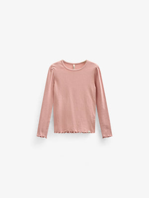 Langärmeliges T-Shirt aus Modalripp - Tween - Rose Tan | 101307 Lottie