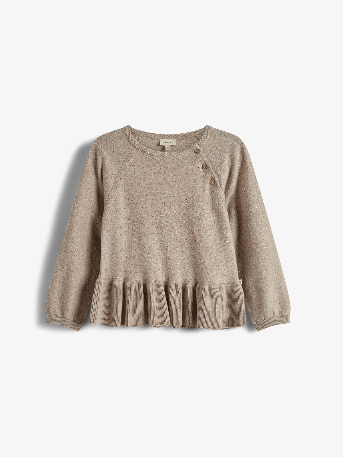 Baumwollstrick-Tunika - Kids - Light Beige Melange