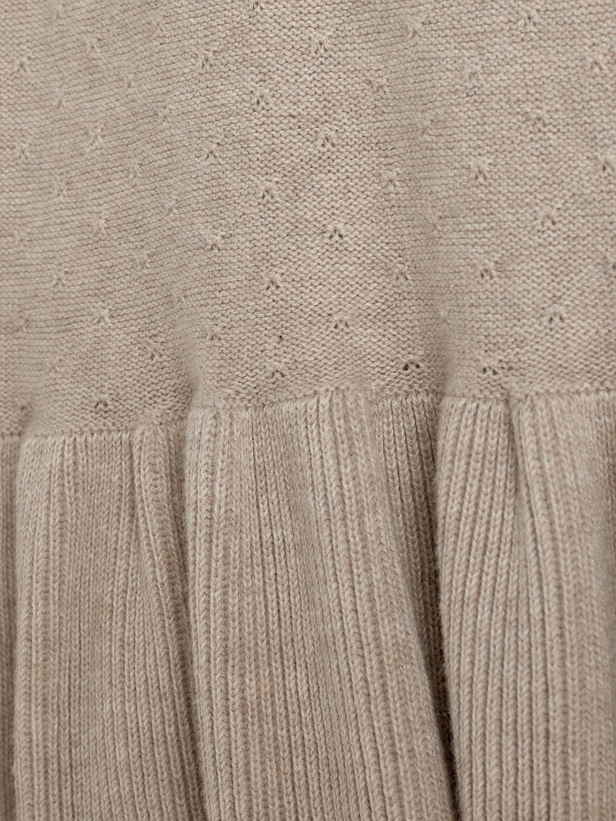 Baumwollstrick-Tunika - Kids - Light Beige Melange