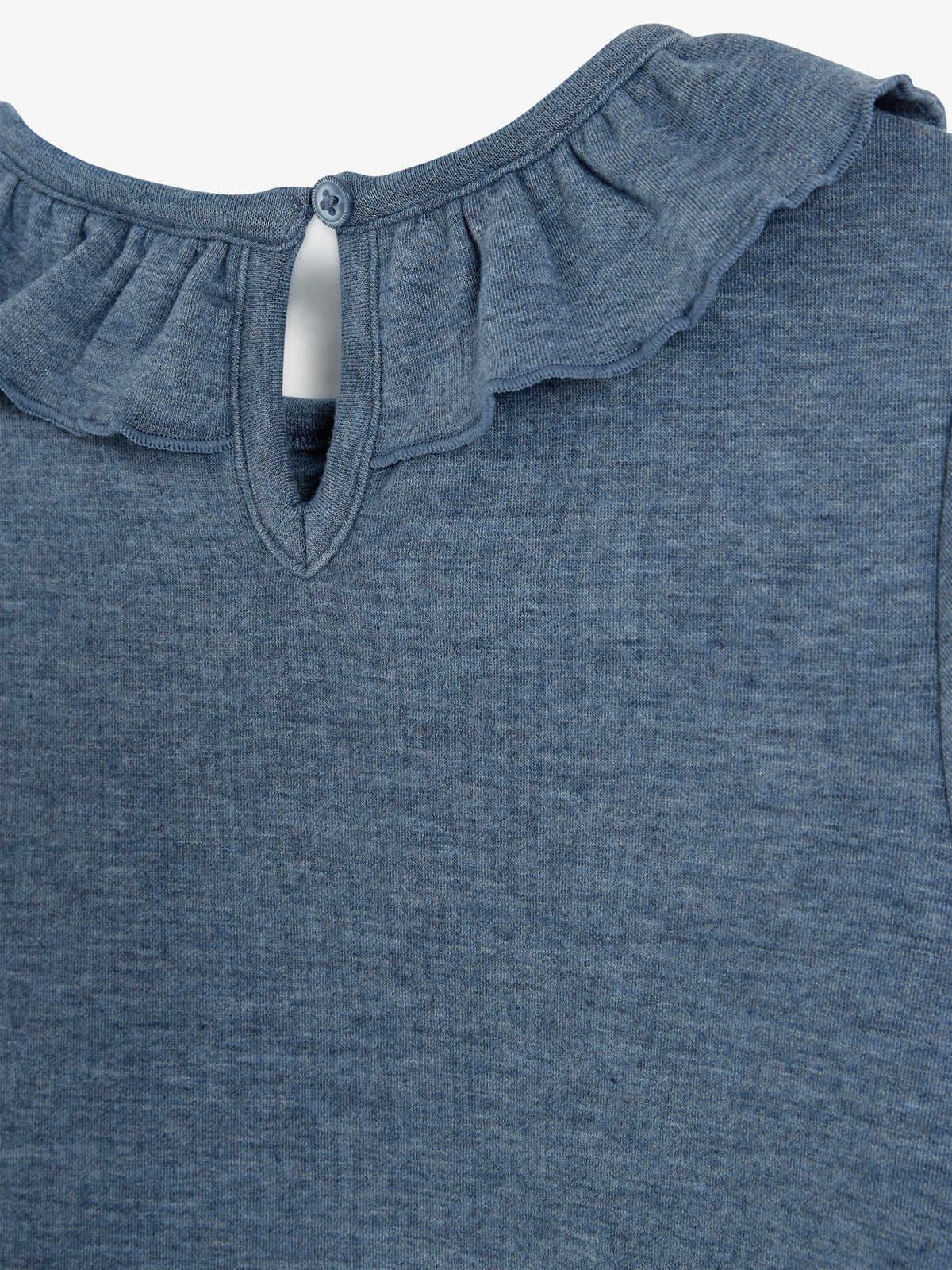 Bluse mit Pierrotkragen aus Plüsch-Jersey - Kids - Blue Melange