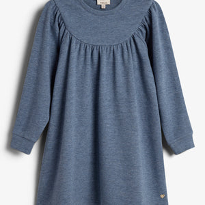 Plüsch-Jersey-Kleid - Kids - Blue Melange