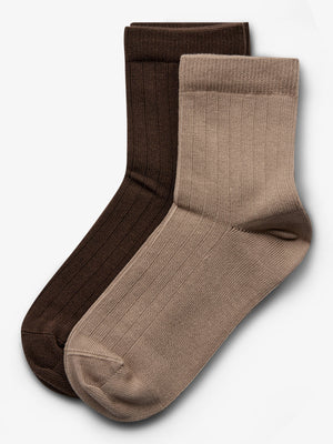 Socken 2er-Pack - Kids - Dark Earth/Dark Beige