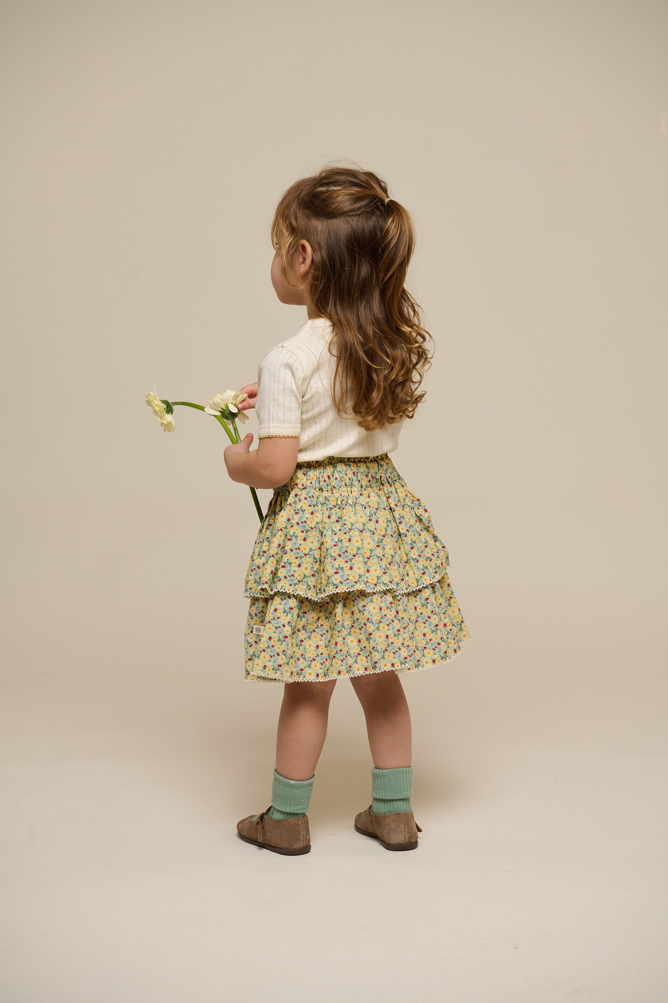 Pointelle T-Shirt mit Kontrast-Picot - Kids - Off White | 101289 Drew