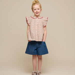 Poplin-Top mit Blumenmuster und Rüsche - Tween - Rose | 100949 Poppy