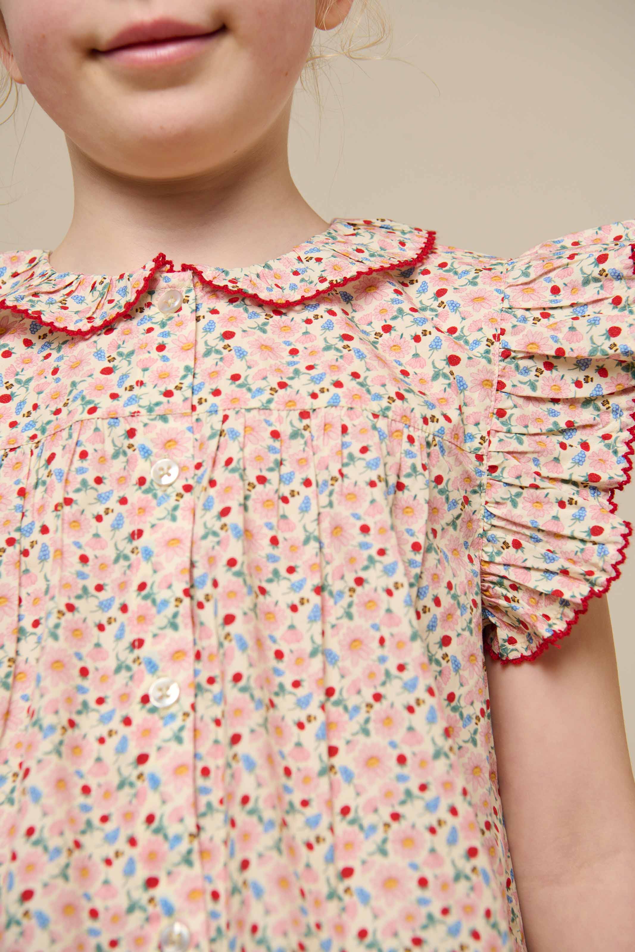 Poplin-Top mit Blumenmuster und Rüsche - Tween - Rose | 100949 Poppy