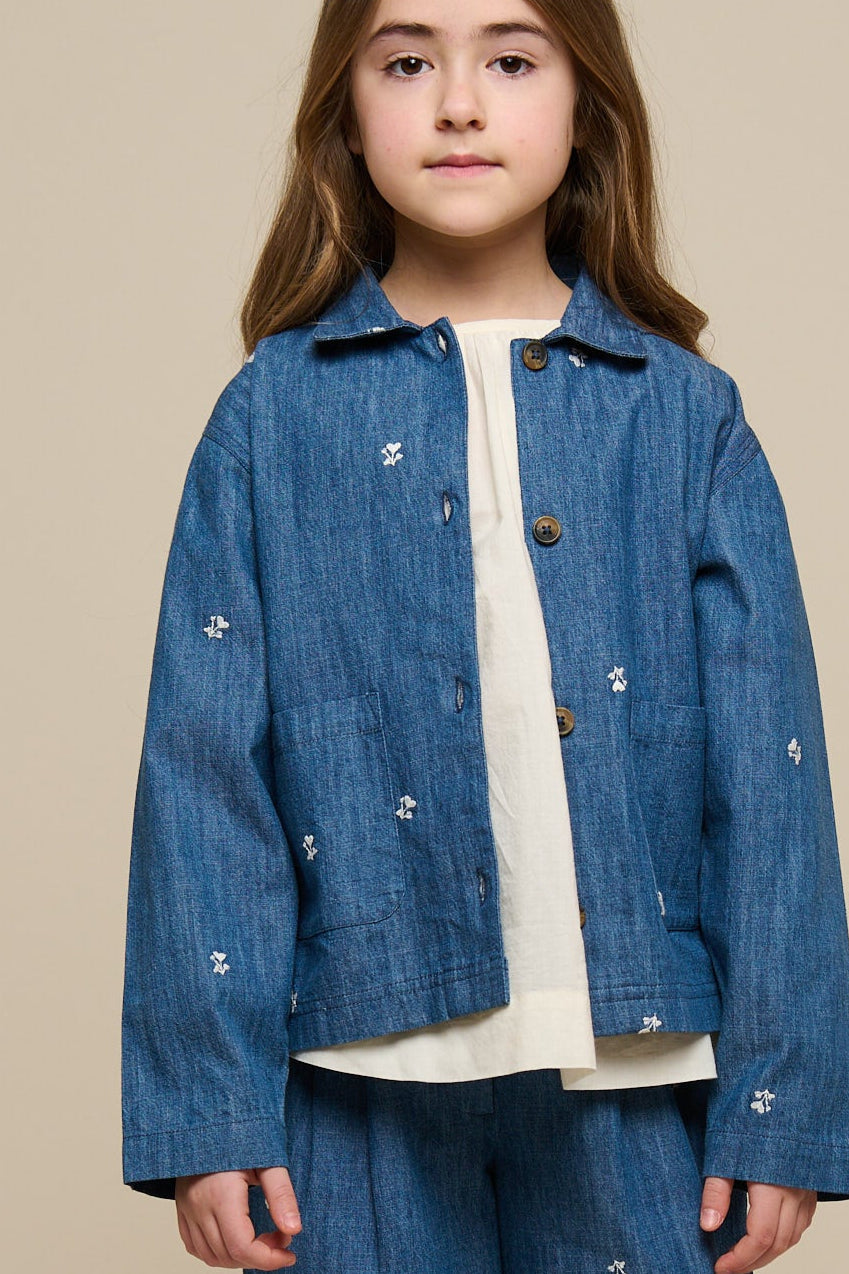 Bestickte Leichte Denim-Hemdenjacke - Tween - Blue Denim | 101082 Isabella