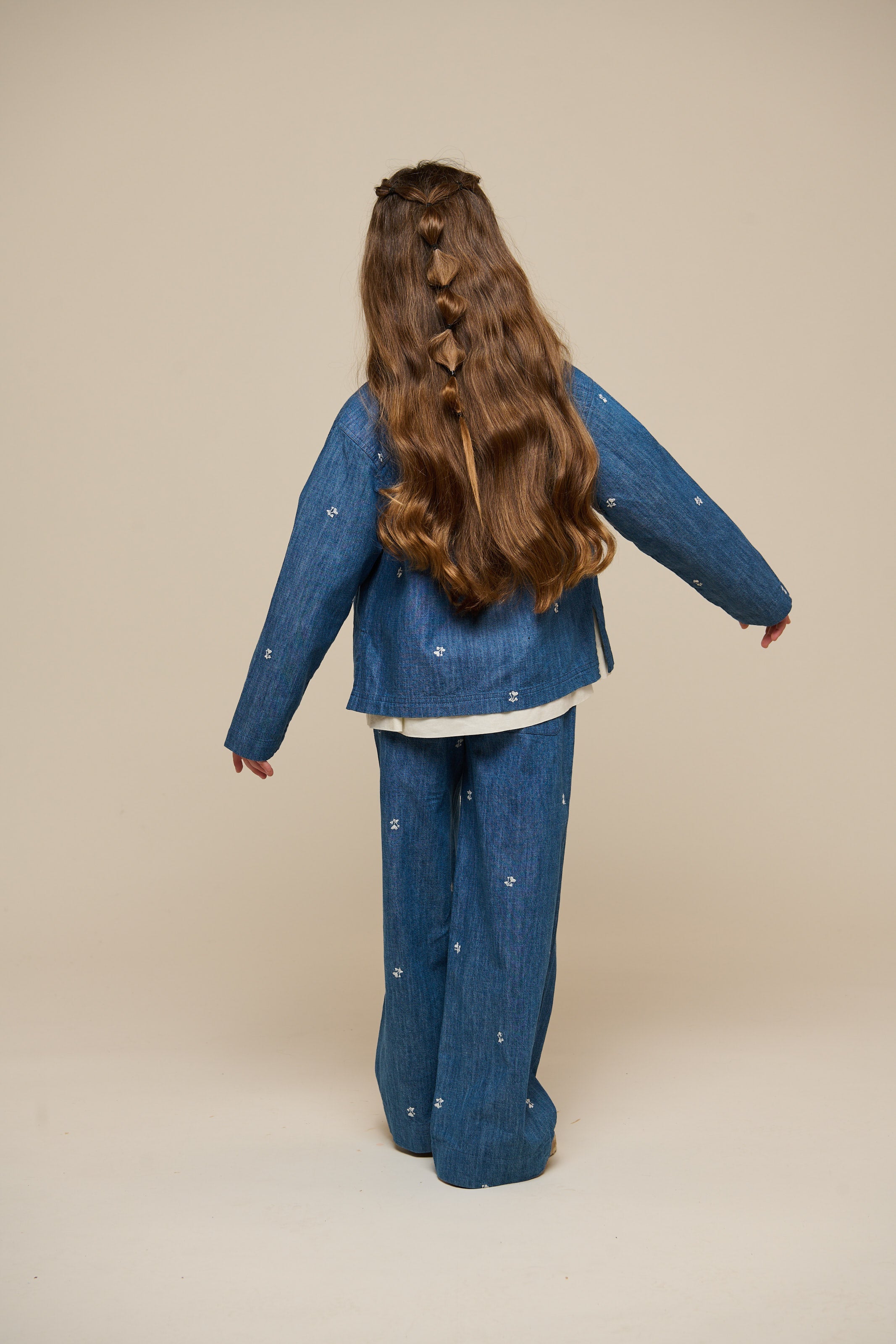 Bestickte Leichte Denim-Hose - Tween - Blue Denim | 101081 Isabella