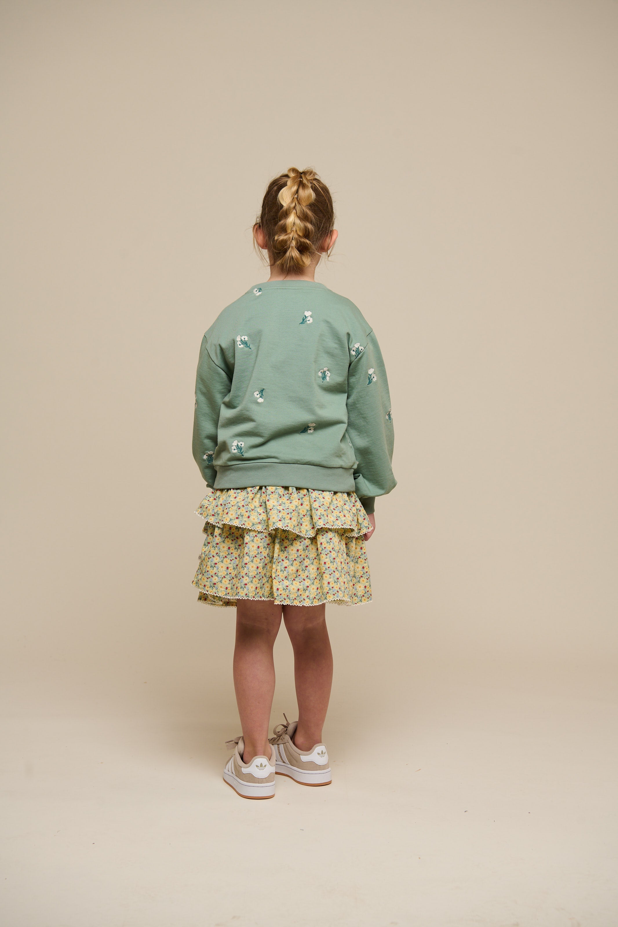 Besticktes Crewneck Sweatshirt - Tween - Dusty Green | 101212 Kimber