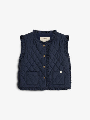 Steppweste mit Rüschen - Tweens - Navy