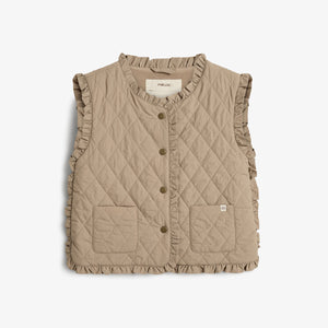 Steppweste mit Rüschen - Kids - Dark beige