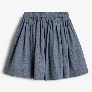 Baumwollrock m. Micro Dots - Tweens - Dusty Blue