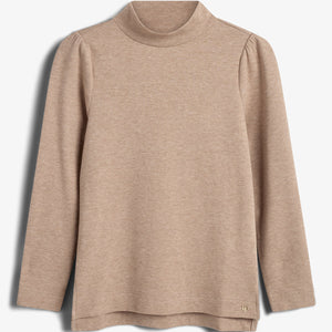 Bluse mit T-Ausschnitt aus Plüsch-Jersey - Tweens - Beige Melange