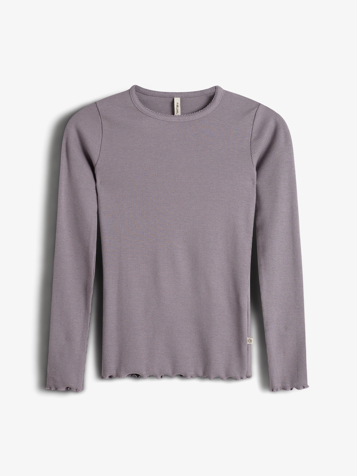 Basic Modal-T-Shirt mit langen Ärmeln und Rippe - Tweens - Dusty Purple