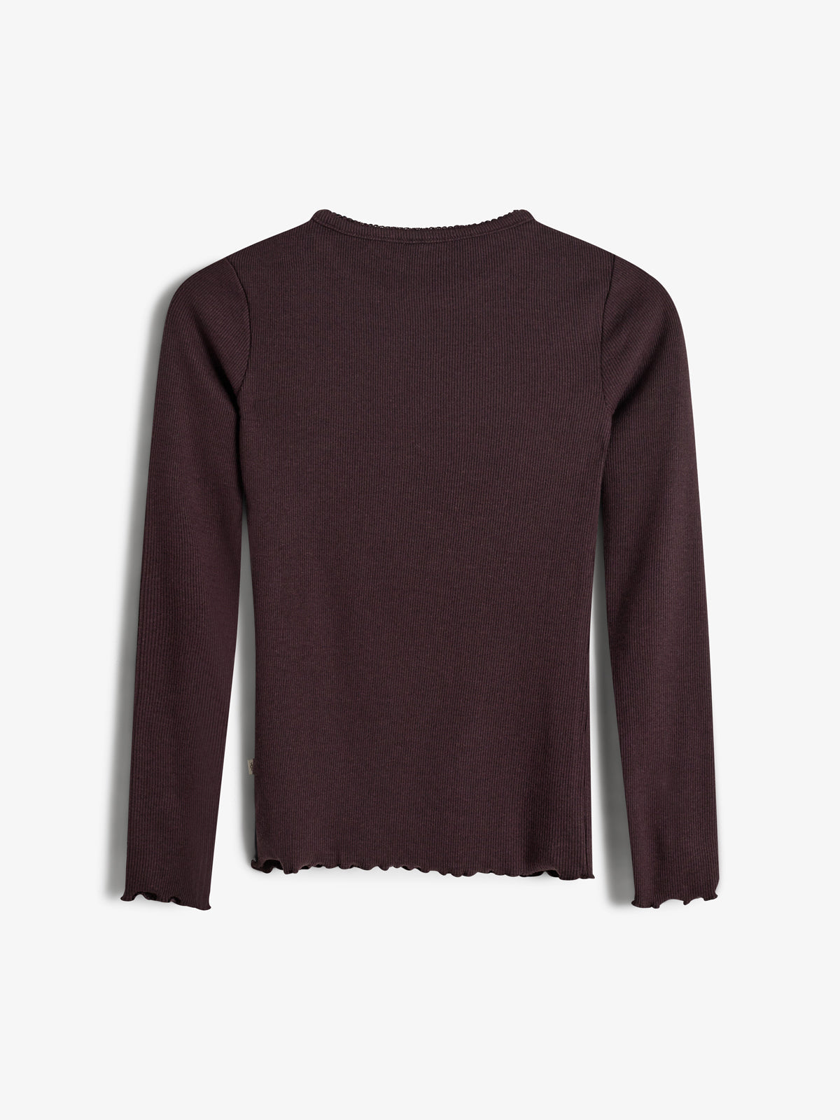 Basic Modal-T-Shirt mit langen Ärmeln und Rippe - Tweens - Dark Purple