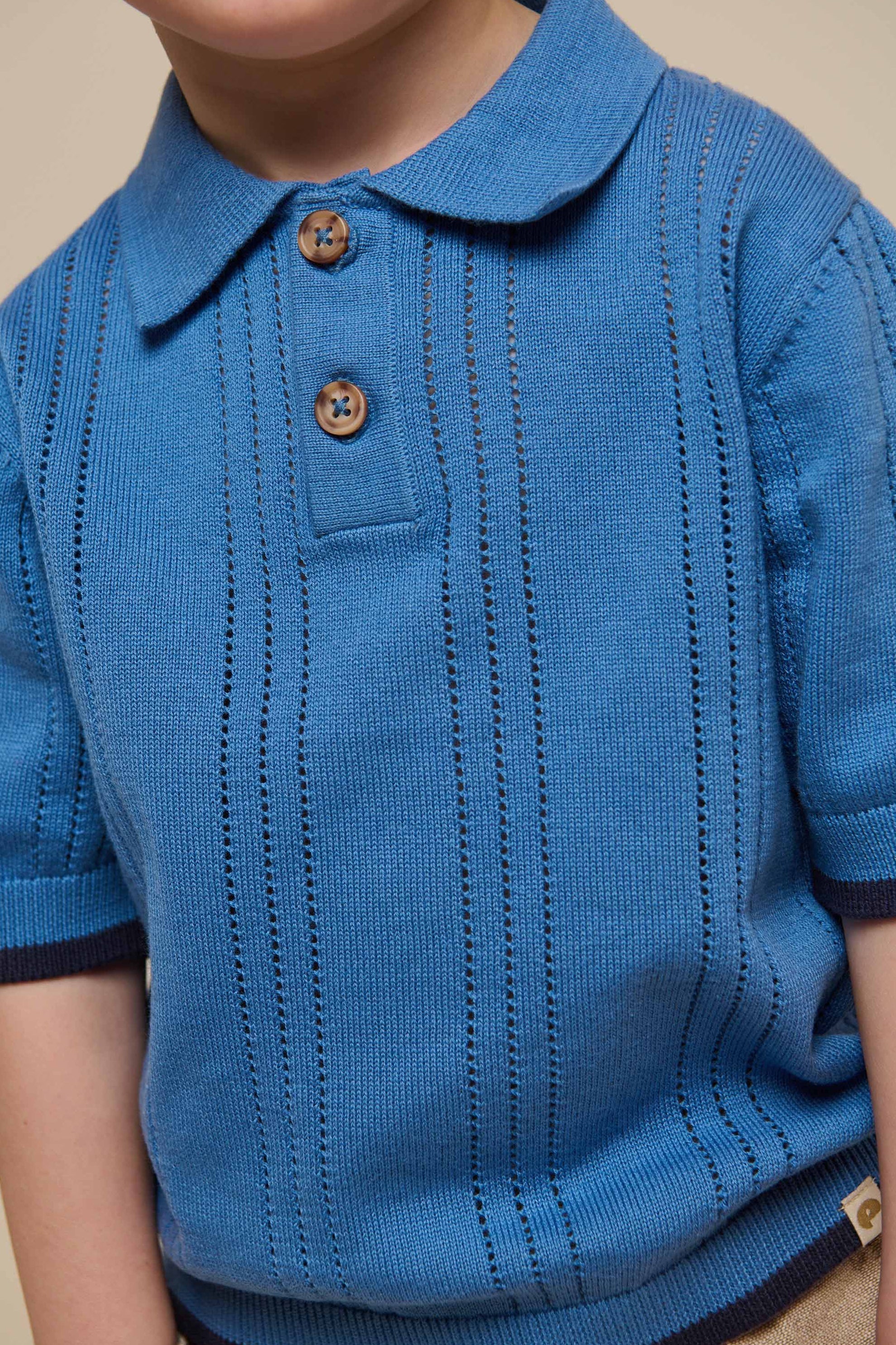 Gestricktes Polo für Jungen - Kids - Dusty Blue | 101243 Dylan