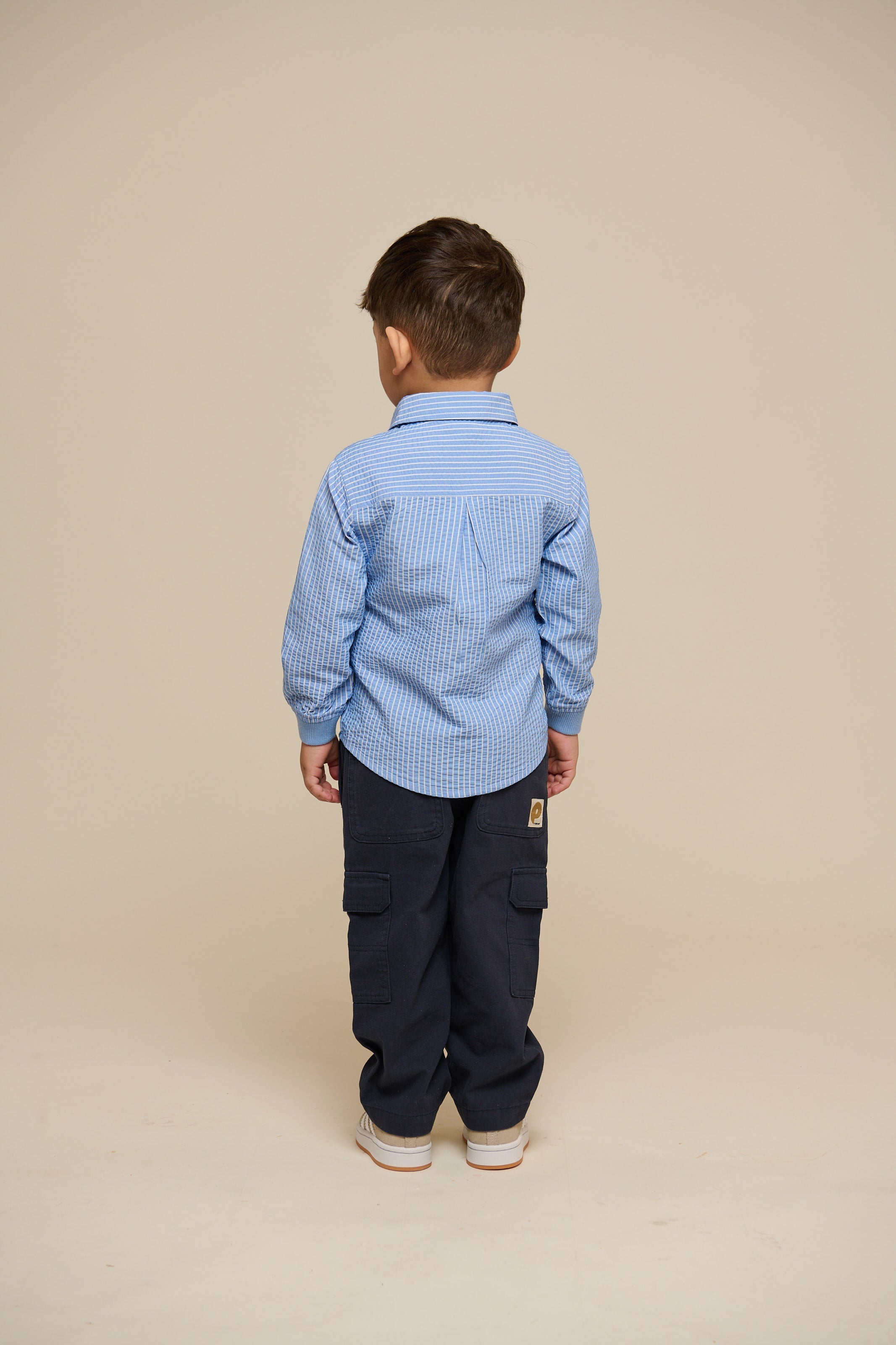 Gestreiftes Seersucker-Hemd mit Rippbündchen - Kids - Blue Stripe | 101348 Patrick