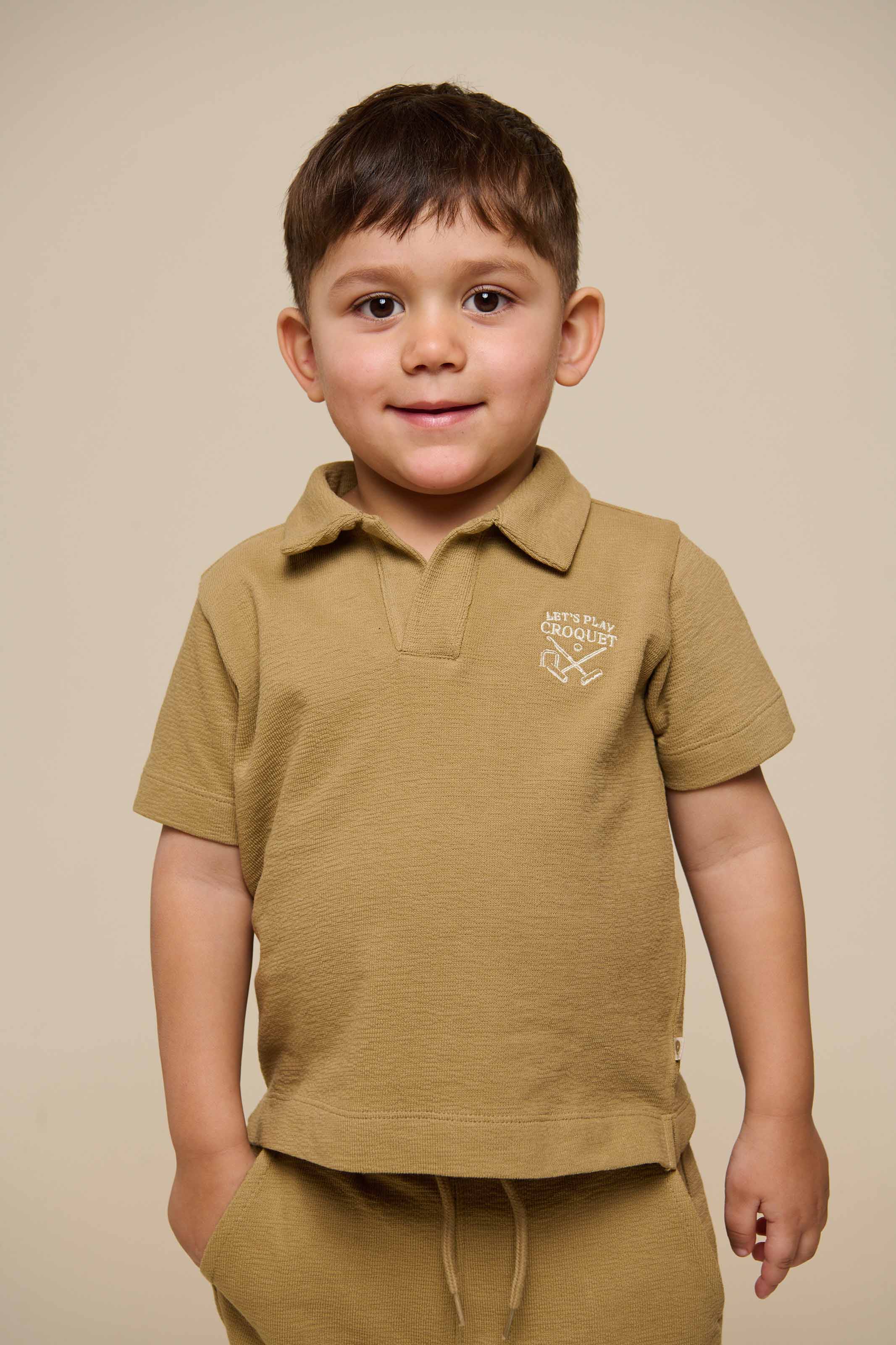 Strukturiertes Jersey-Poloshirt - Kids - Khaki | 101217 Sonny