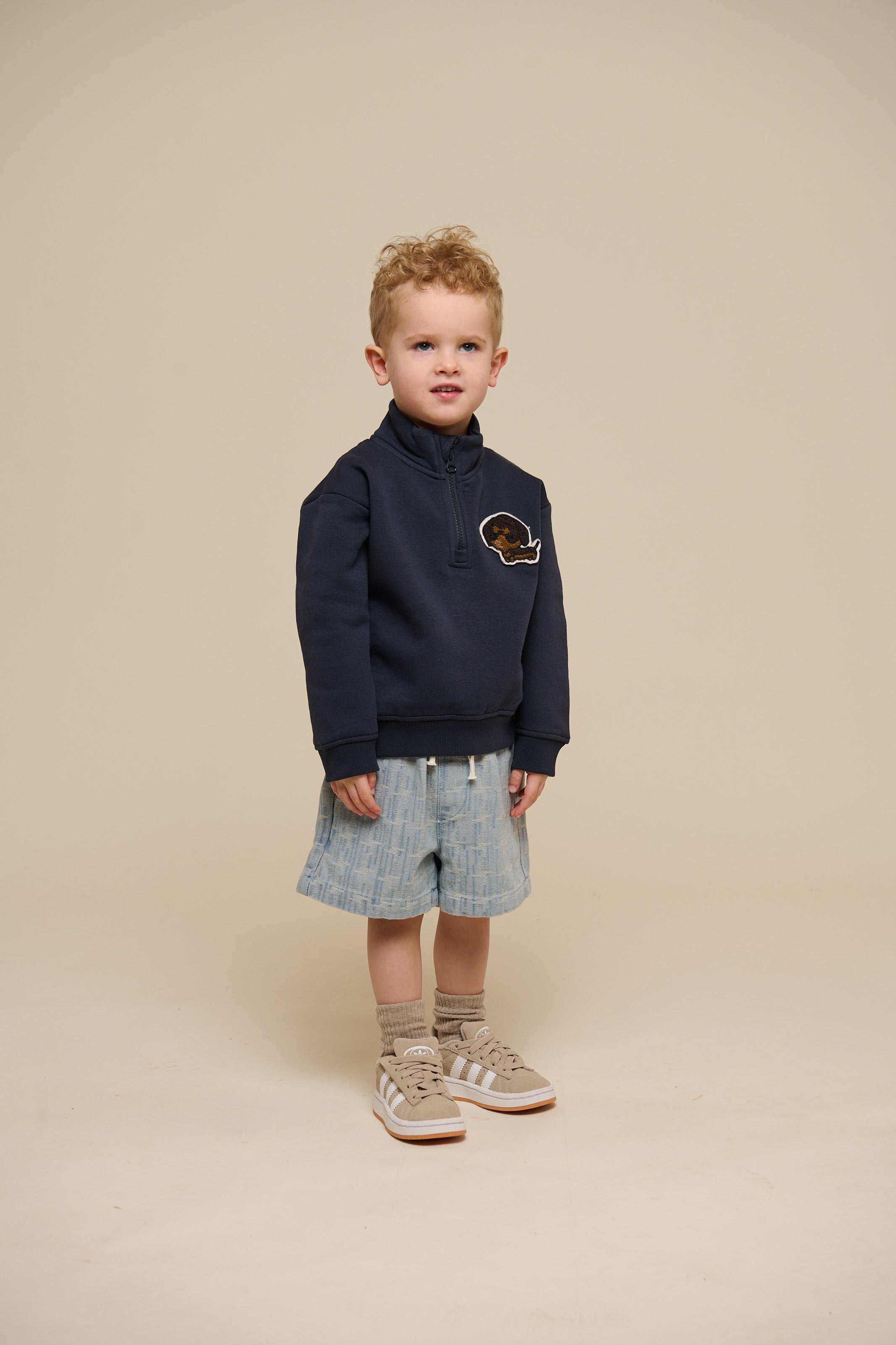 Sweatshirt mit halbem Reißverschluss - Kids - Navy | 100806 Tristan