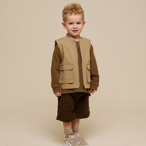 Texturiertes Langarm-T-Shirt - Kids - Coffee | 100705 Malthe