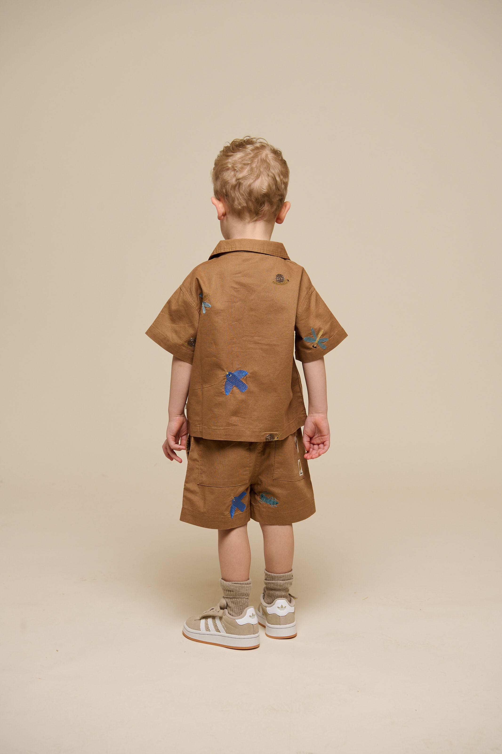 Embroidered Cotton Shorts - Kids - Coconut | 101064 Erik