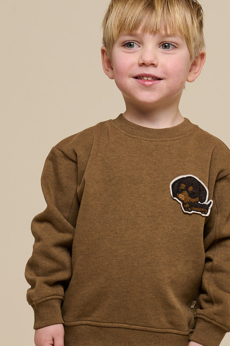 Sweatshirt mit Rundhalsausschnitt - Kids - Coffe Melange | 100890 Justin