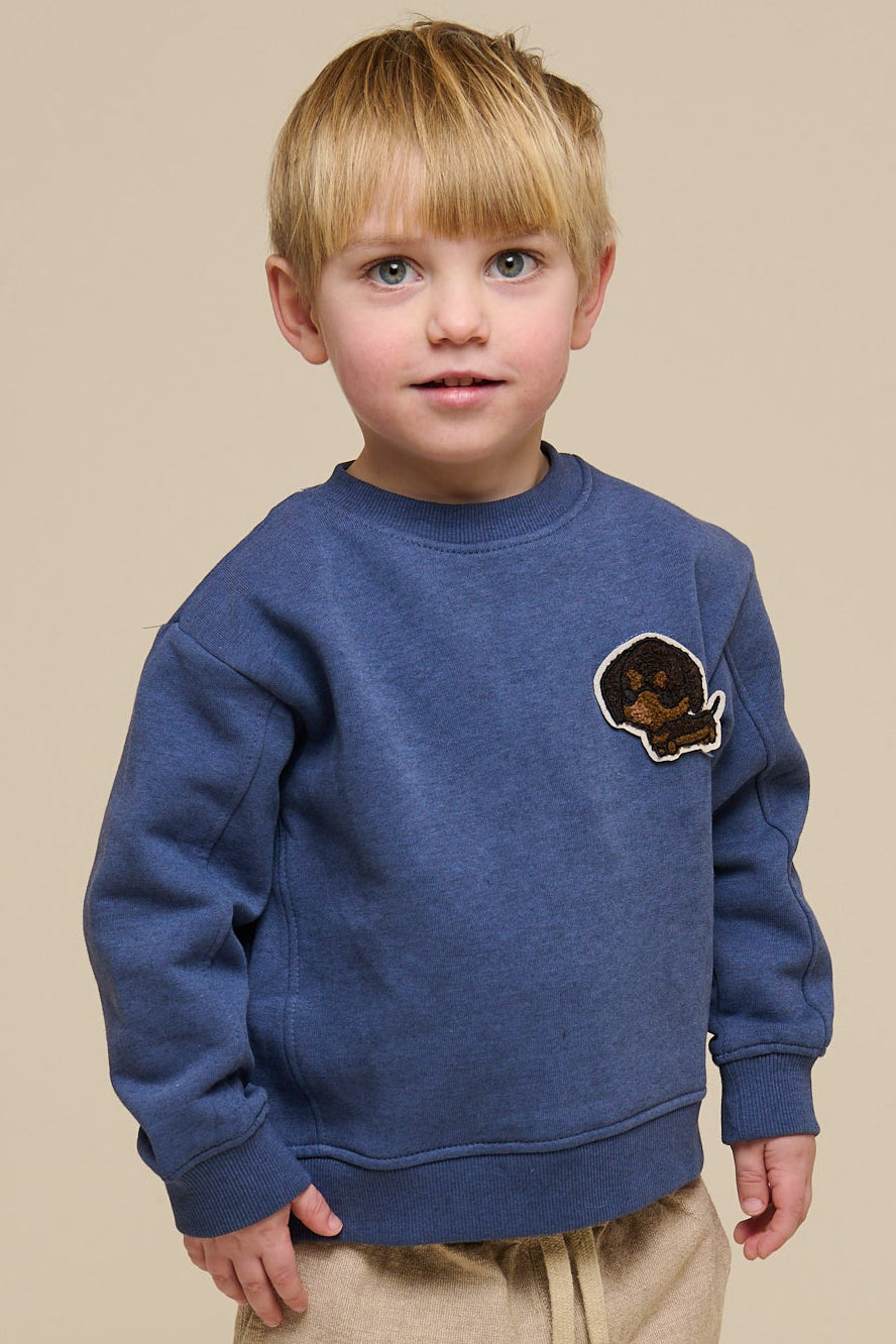 Sweatshirt mit Rundhalsausschnitt - Kids - Indigo Blue Melange | 100888 Justin