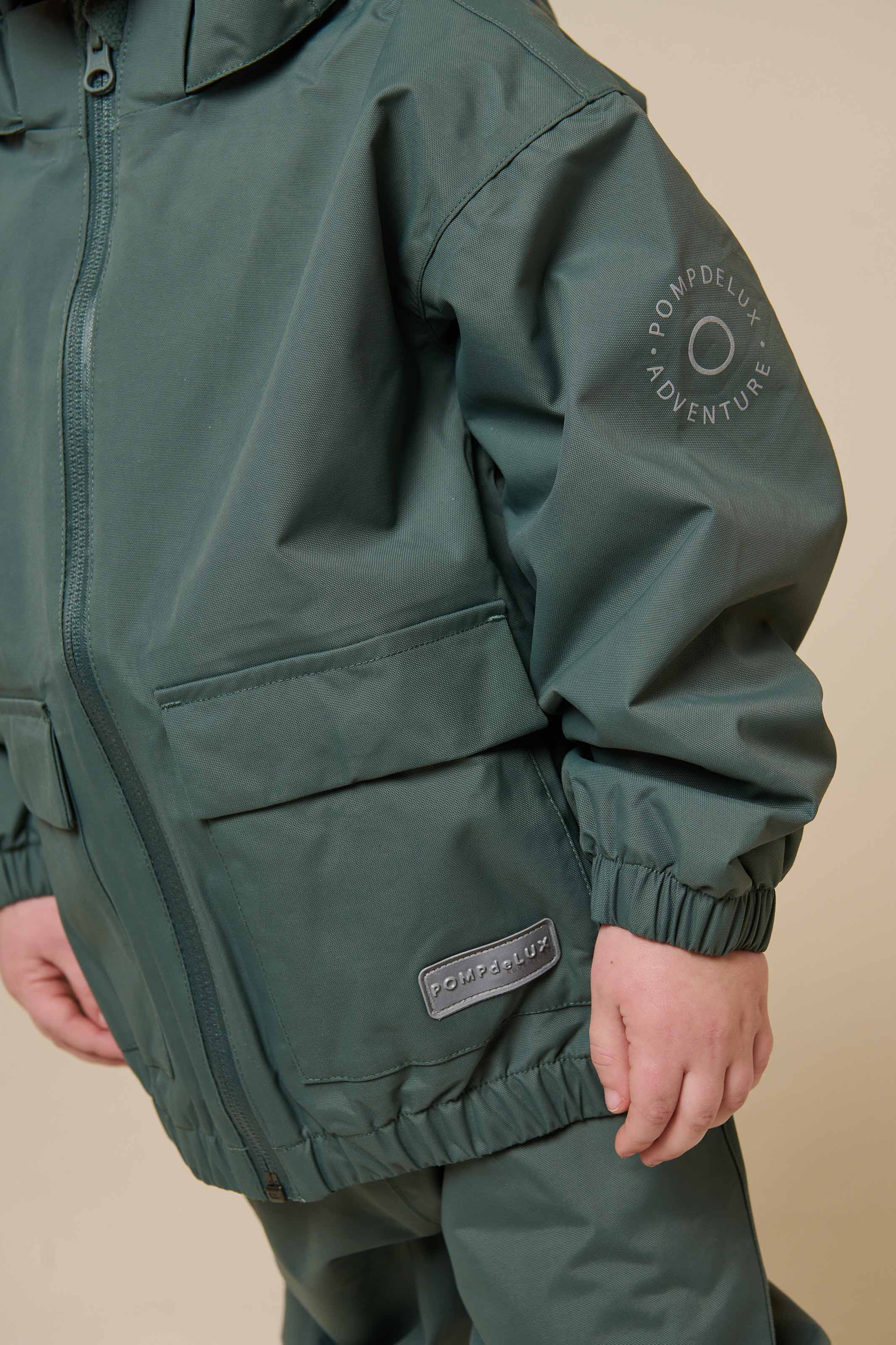 Shell Jacke mit Path-Tasche - Kids - Dusty Dark Green | 100501 Luke