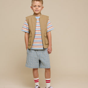 Baggy Jacquard Denim Shorts - Tween - Blue Denim | 101092 Kyle