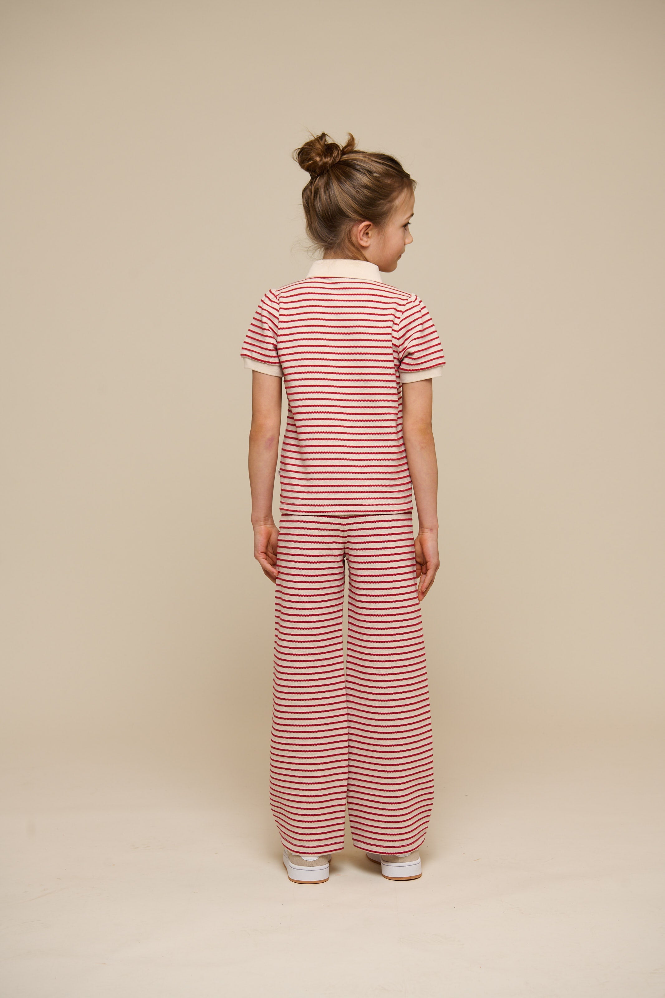 Gestreifte Jersey-Hose mit weitem Bein - Tween - Cherry Red | 100996 Emmie