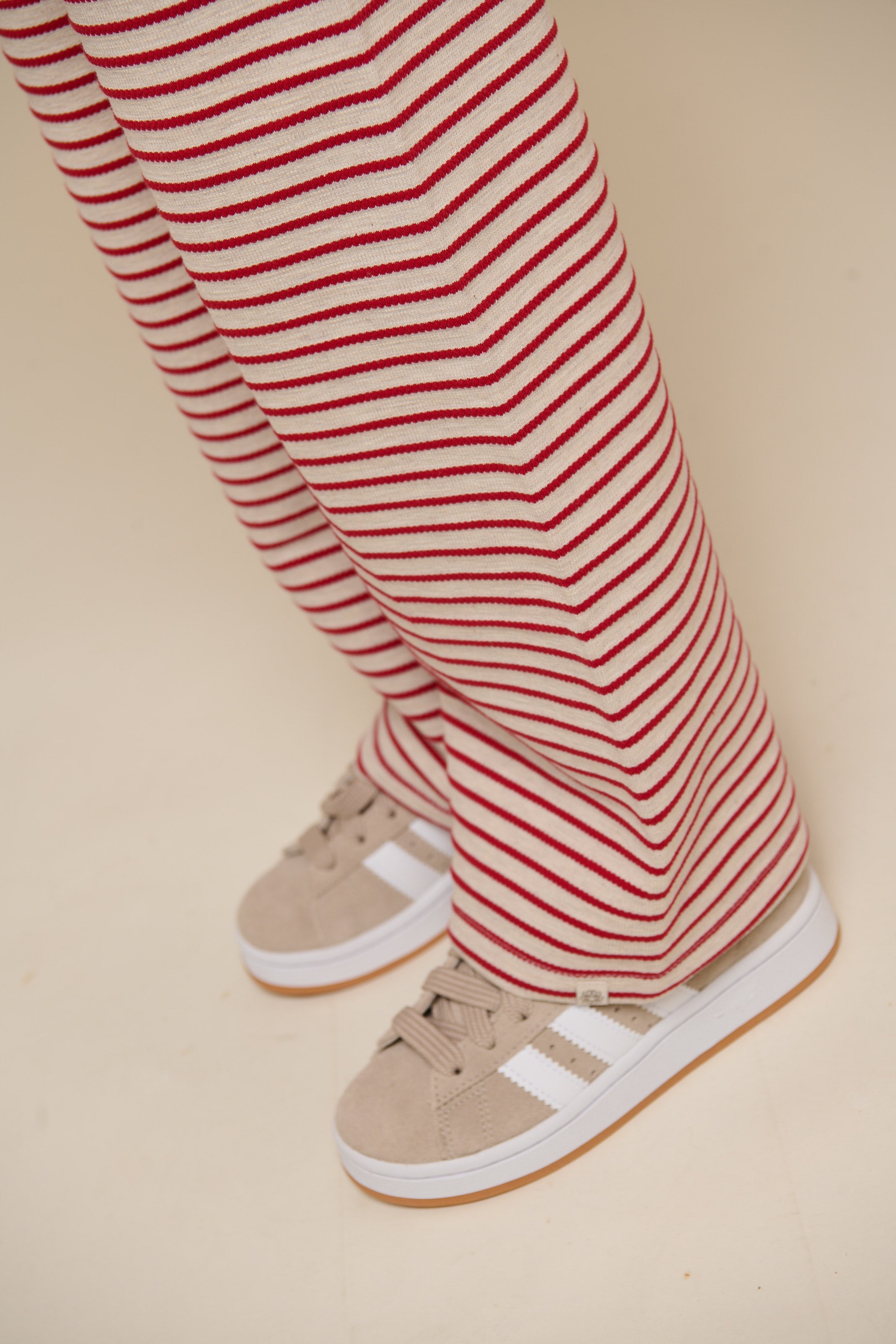 Gestreifte Jersey-Hose mit weitem Bein - Tween - Cherry Red | 100996 Emmie