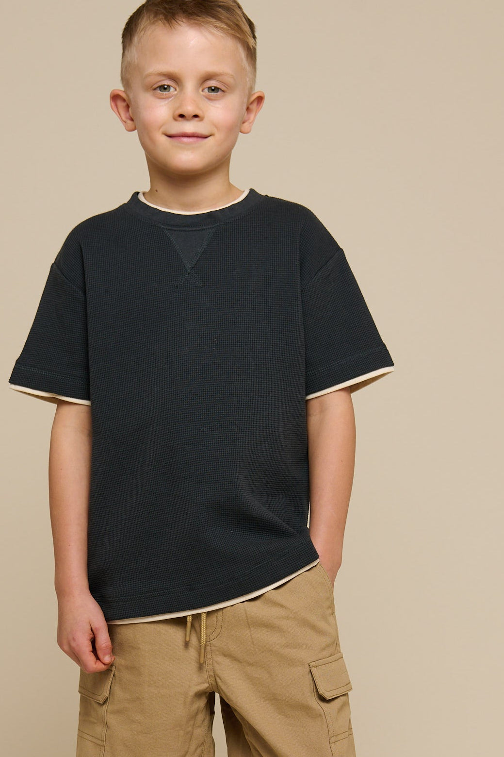 Texturiertes T-Shirt - Tween - Forest Green | 100714 Malthe