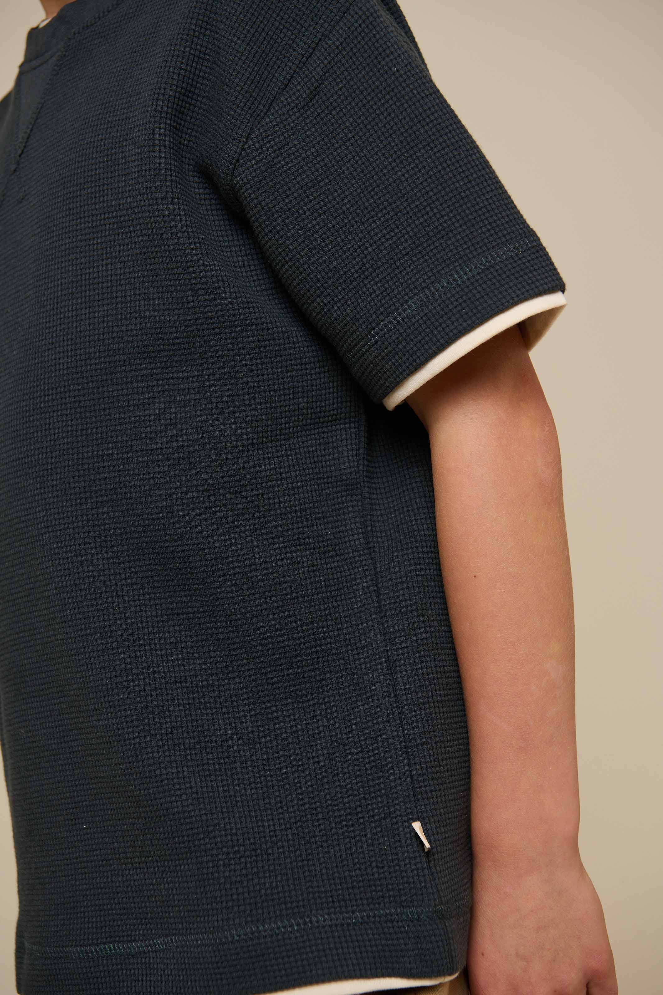 Texturiertes T-Shirt - Tween - Forest Green | 100714 Malthe