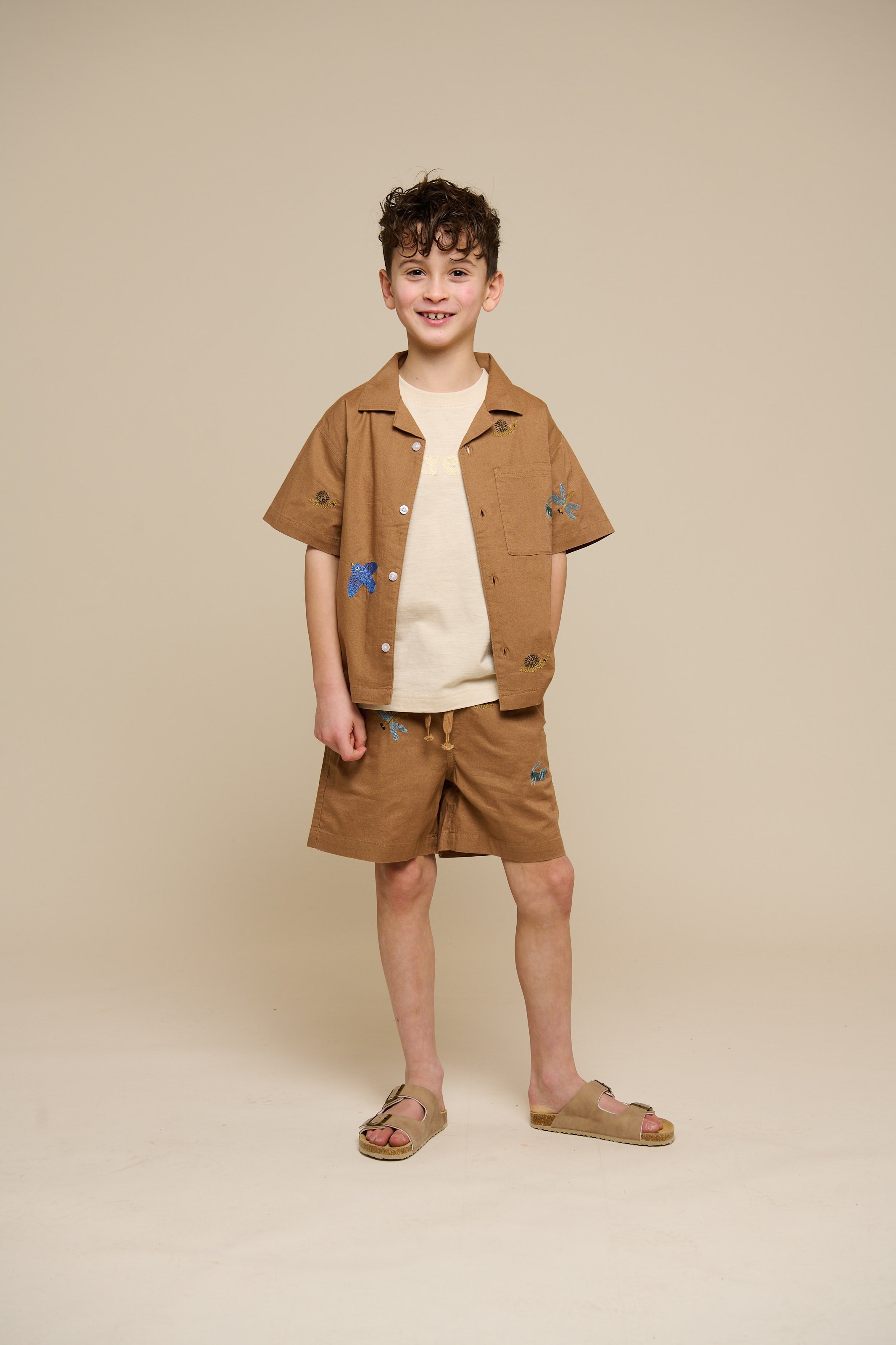 Embroidered Cotton Shorts - Tween - Coconut | 101099 Erik