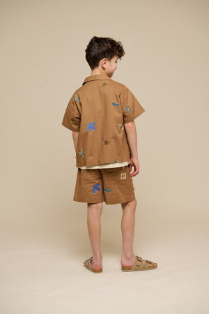 Besticktes Kurzarm-Baumwollhemd - Tween - Coconut | 101097 Erik