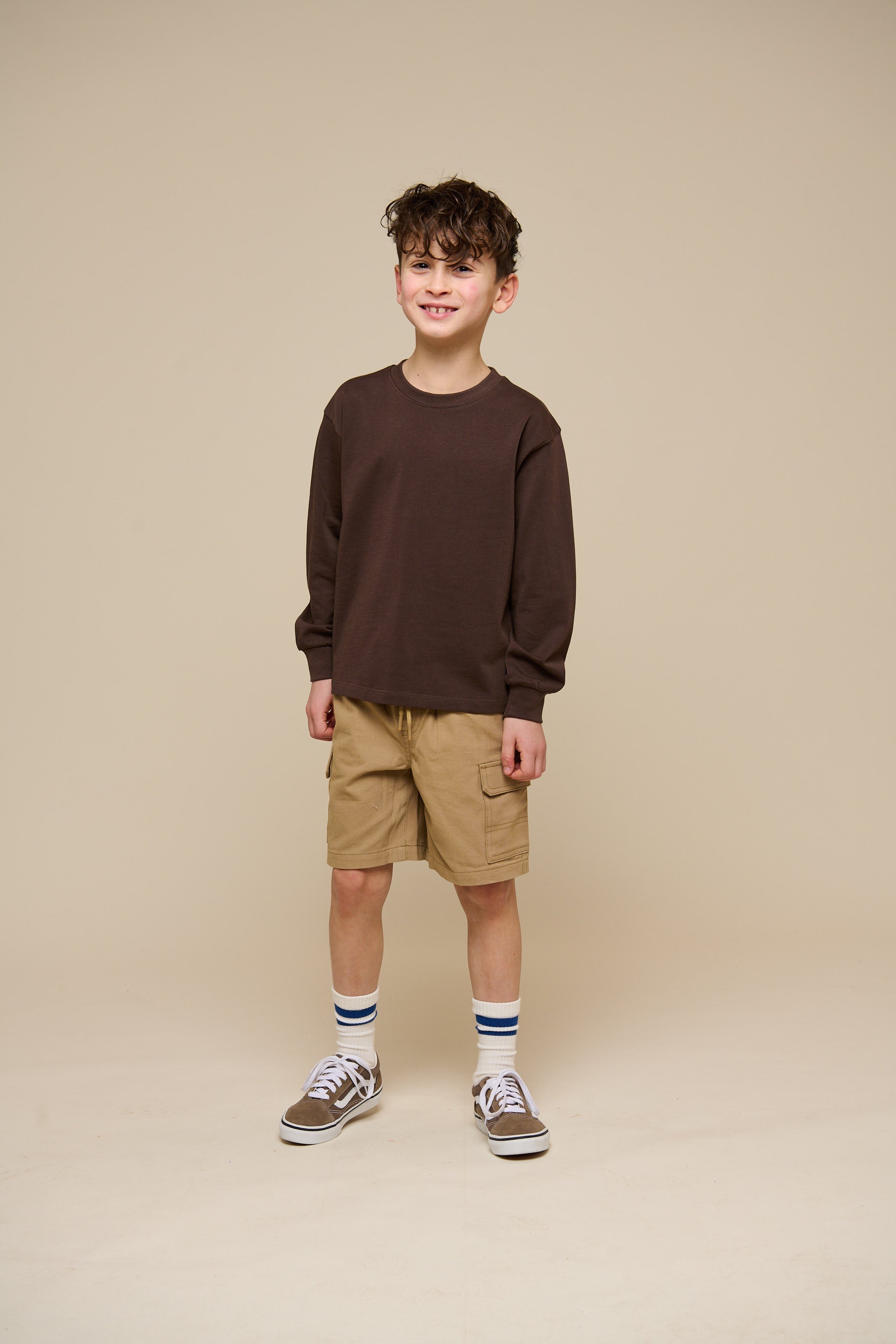 Übergroßes Heavyweight Langarm-T-Shirt - Tween - Chocolate | 100852 August